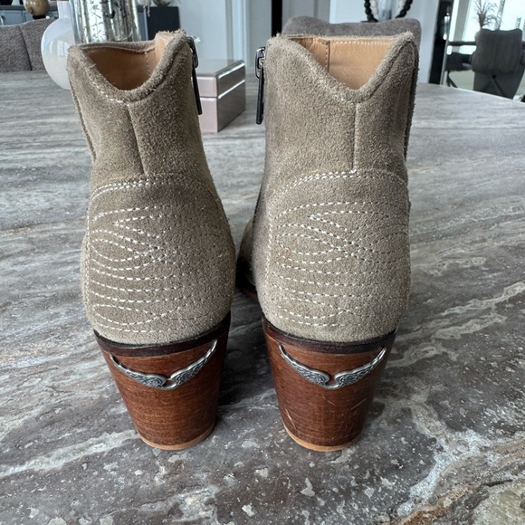 Zadig & Voltaire Taupe Suede Ankle Boots - Picture 2 of 6